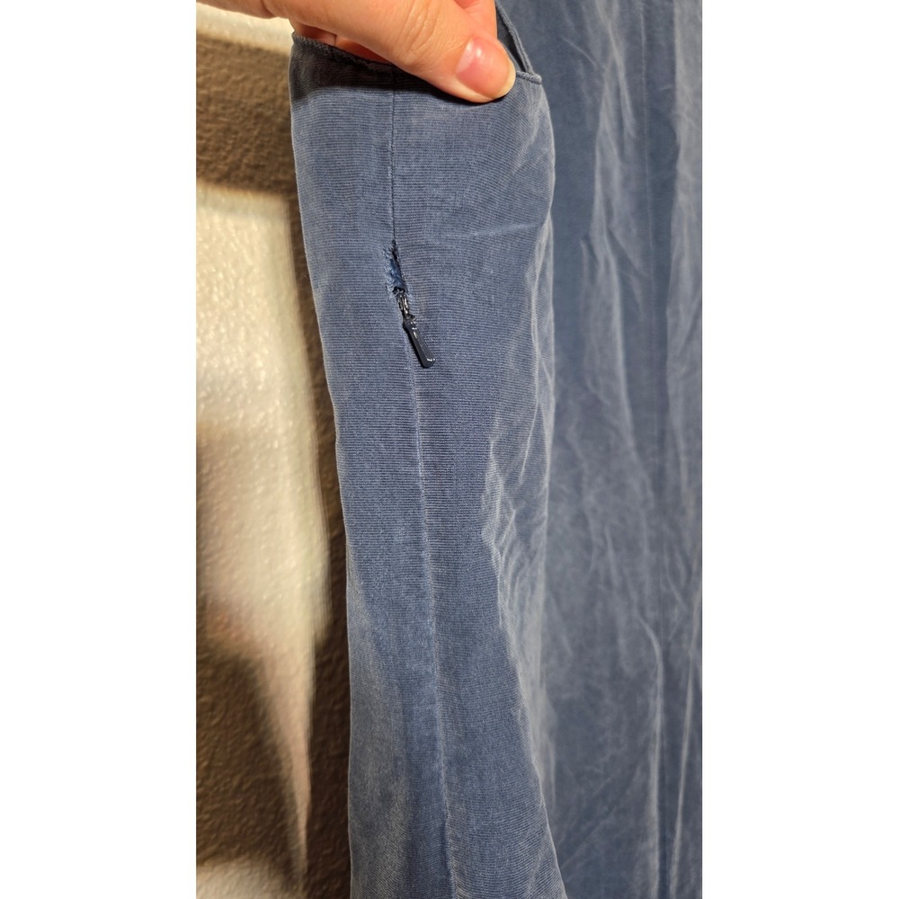 REI Blue Rayon Linen Blend Sleeveless Maxi Dress L Pockets Travel Resort Casual - Picture 9 of 9